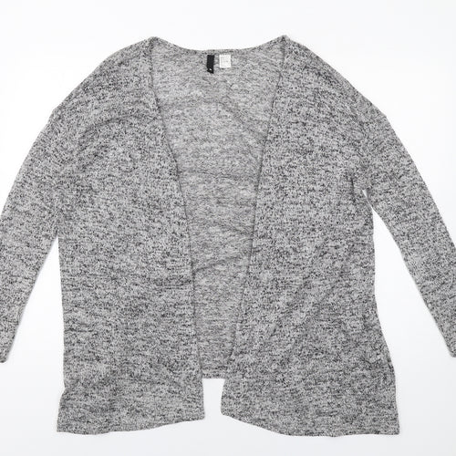 H&M Womens Grey V-Neck Viscose Cardigan Jumper Size S