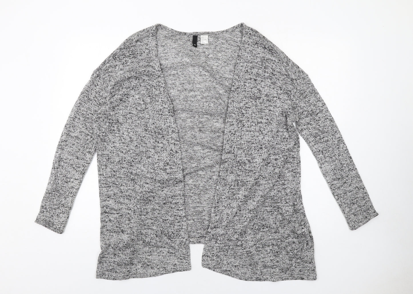 H&M Womens Grey V-Neck Viscose Cardigan Jumper Size S