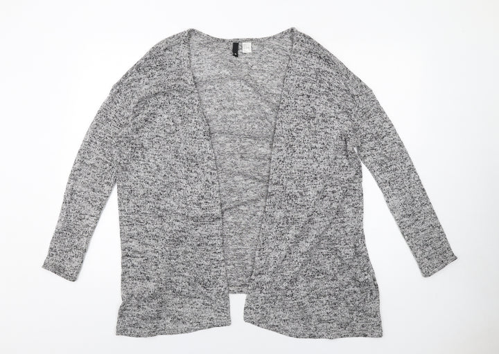 H&M Womens Grey V-Neck Viscose Cardigan Jumper Size S