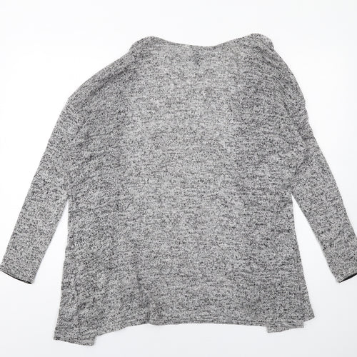 H&M Womens Grey V-Neck Viscose Cardigan Jumper Size S