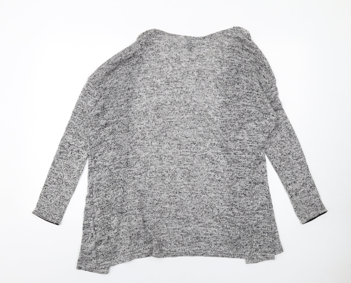 H&M Womens Grey V-Neck Viscose Cardigan Jumper Size S