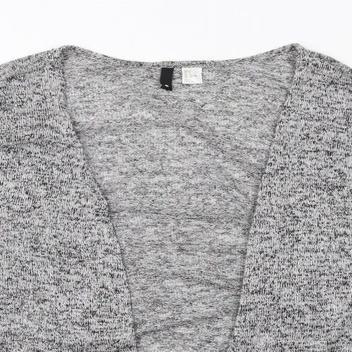 H&M Womens Grey V-Neck Viscose Cardigan Jumper Size S