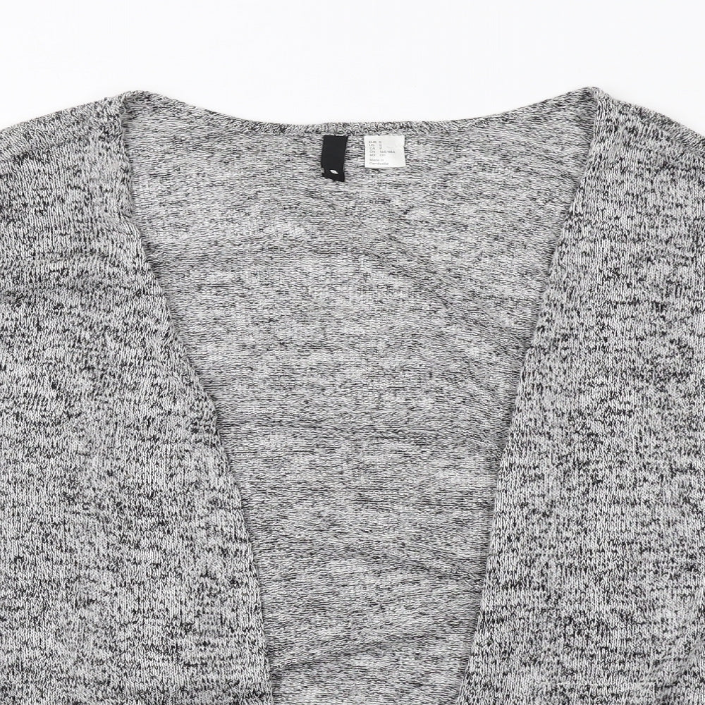 H&M Womens Grey V-Neck Viscose Cardigan Jumper Size S