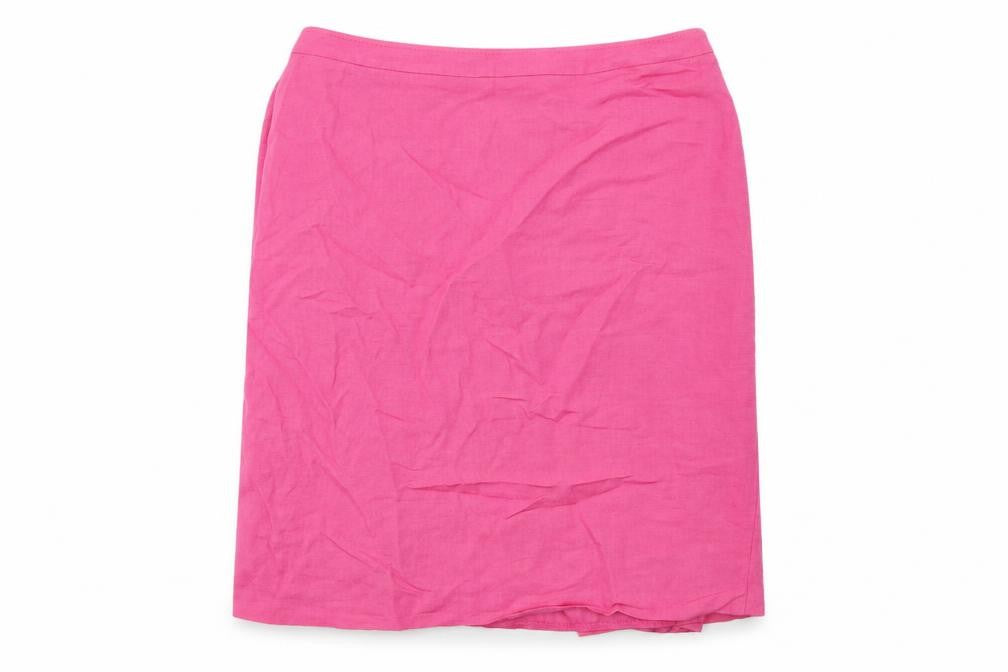 Ann Harvey Womens Pink Linen A-Line Skirt Size 18 Zip