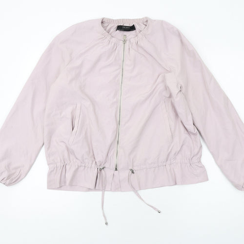 Zara Womens Purple Bomber Jacket Coat Size S Zip - Peplum