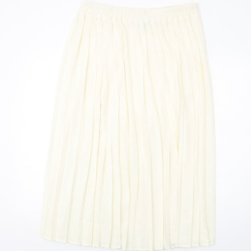 Debenhams Womens Ivory Polyester Pleated Skirt Size 20