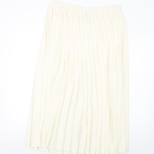 Debenhams Womens Ivory Polyester Pleated Skirt Size 20