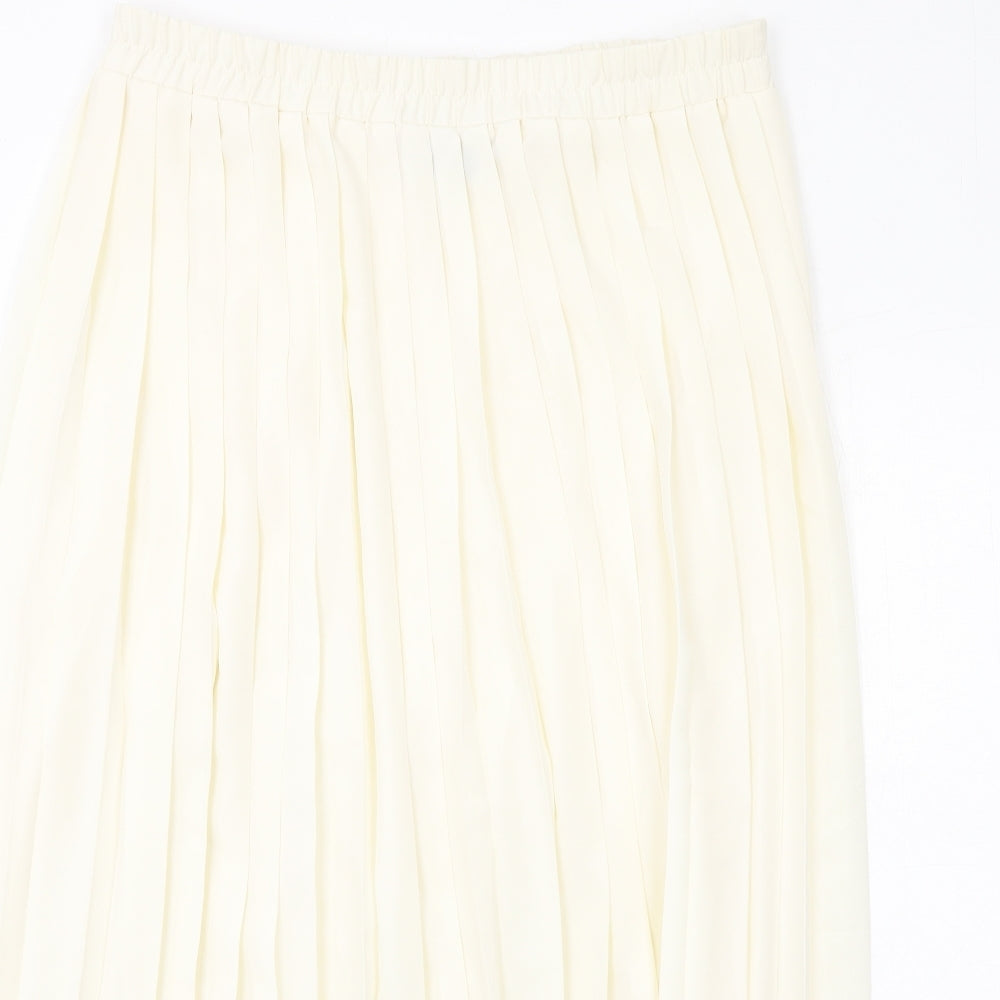 Debenhams Womens Ivory Polyester Pleated Skirt Size 20