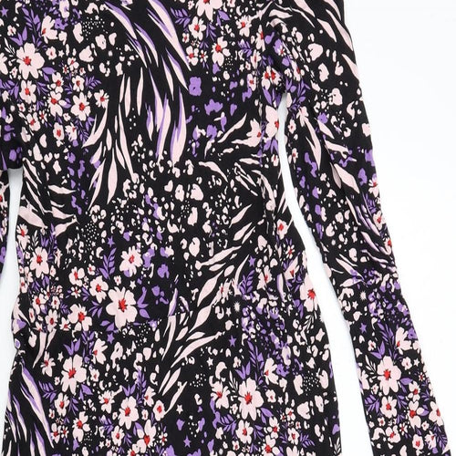 Marks and Spencer Womens Multicoloured Geometric Viscose A-Line Size 10 Round Neck Pullover