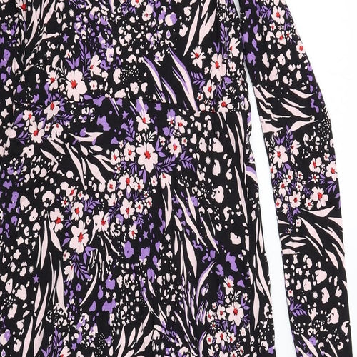 Marks and Spencer Womens Multicoloured Geometric Viscose A-Line Size 10 Round Neck Pullover