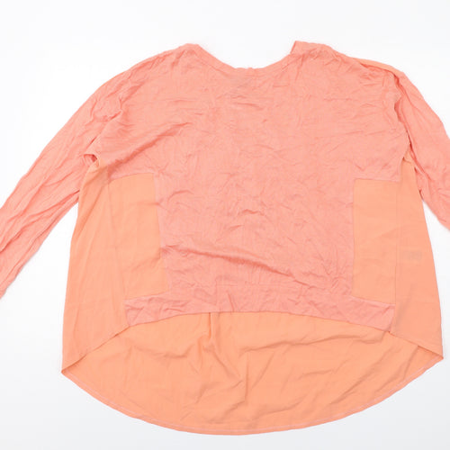 A&G Womens Pink Cotton Basic Blouse Size 12 Round Neck