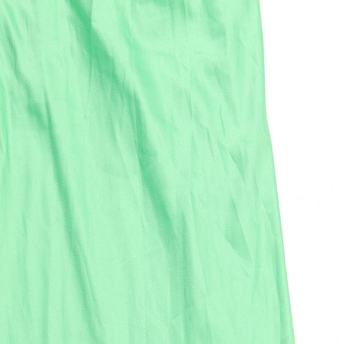 River Island Womens Green Polyester Slip Dress Size 12 Cowl Neck Pullover