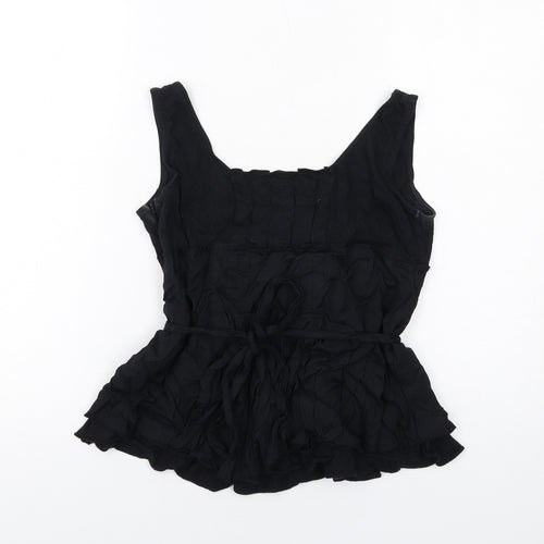 Firetrap Womens Black Viscose Basic Tank Size 8 Square Neck