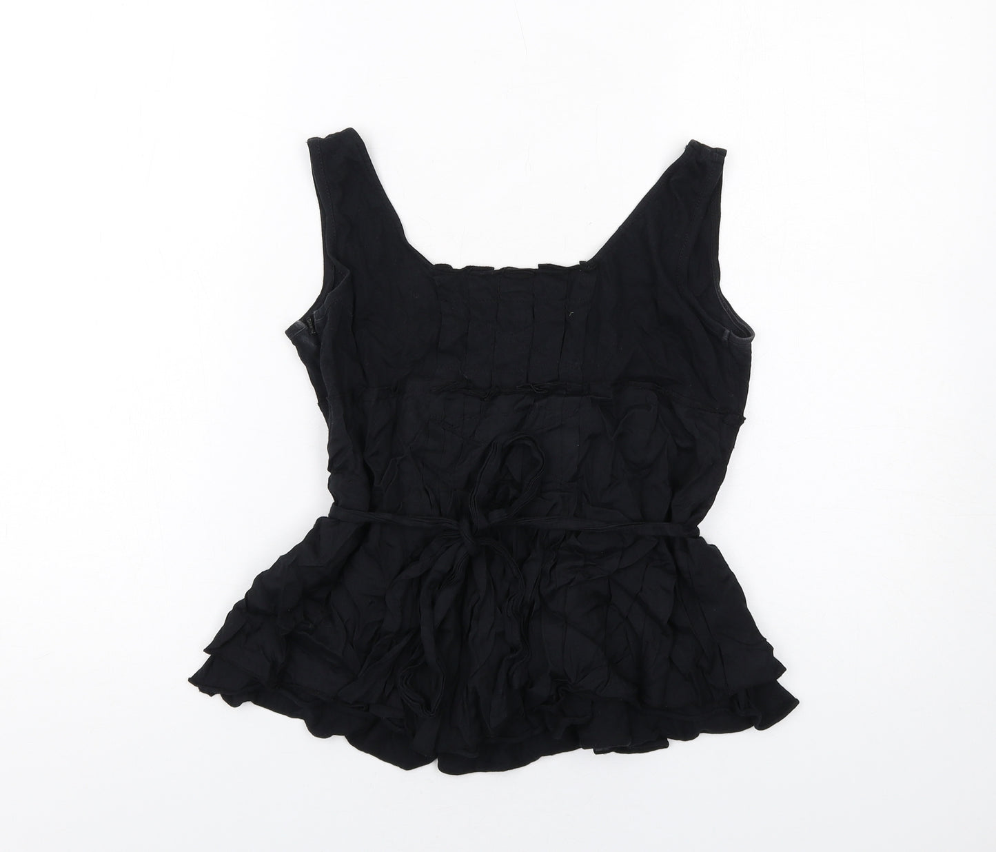 Firetrap Womens Black Viscose Basic Tank Size 8 Square Neck