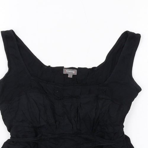 Firetrap Womens Black Viscose Basic Tank Size 8 Square Neck