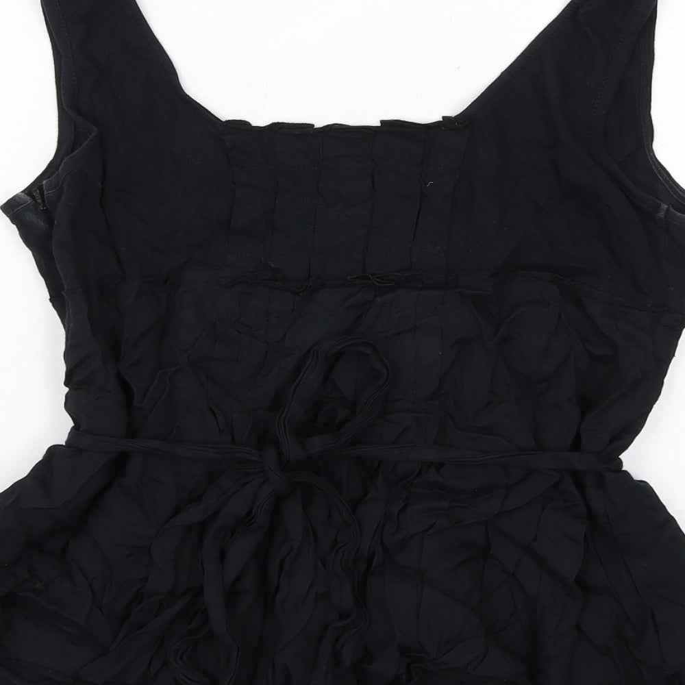 Firetrap Womens Black Viscose Basic Tank Size 8 Square Neck