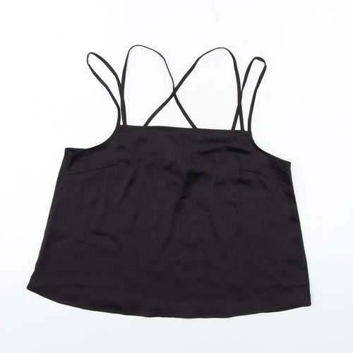 H&M Womens Black Polyester Camisole T-Shirt Size 10 Square Neck