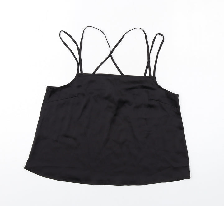 H&M Womens Black Polyester Camisole T-Shirt Size 10 Square Neck