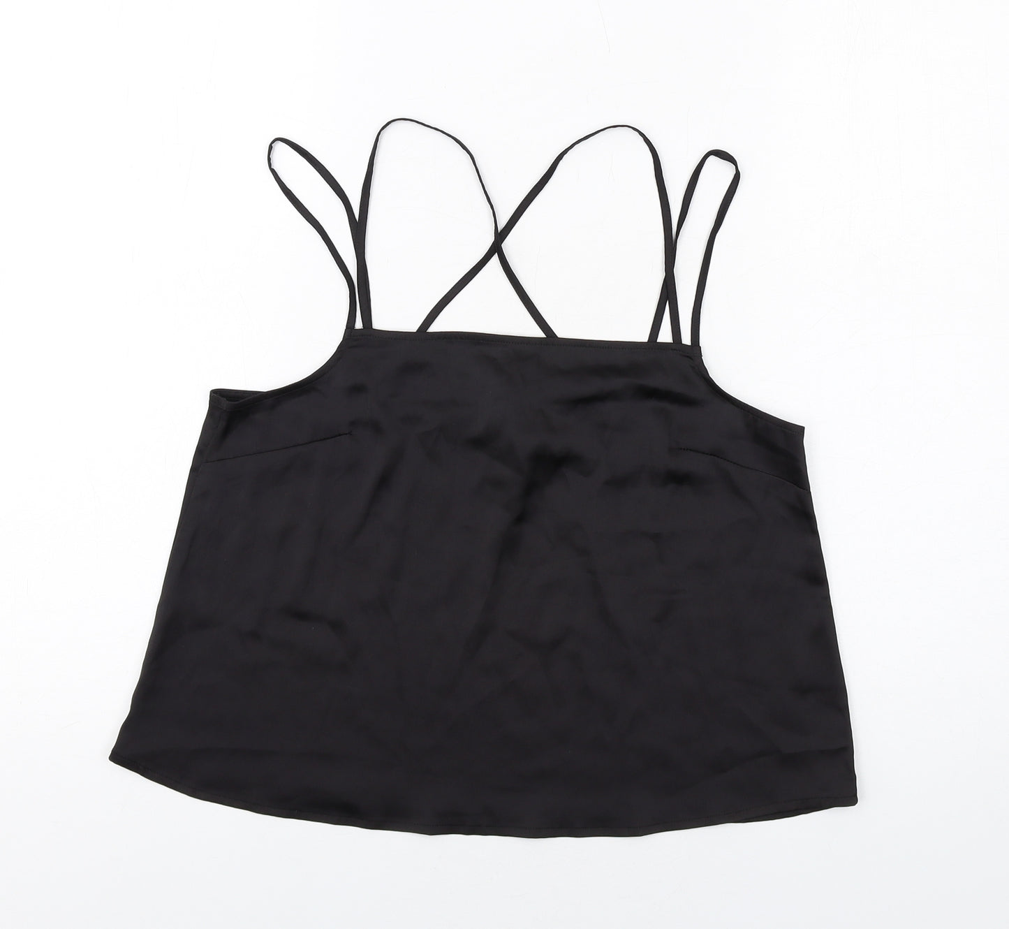 H&M Womens Black Polyester Camisole T-Shirt Size 10 Square Neck