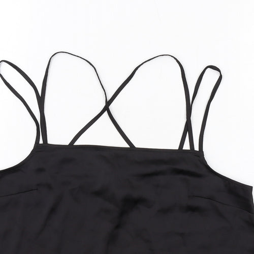 H&M Womens Black Polyester Camisole T-Shirt Size 10 Square Neck