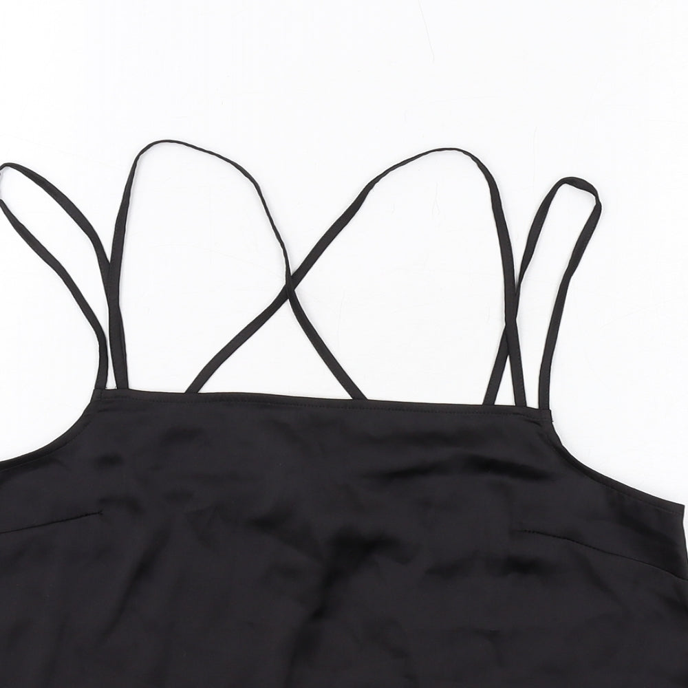 H&M Womens Black Polyester Camisole T-Shirt Size 10 Square Neck