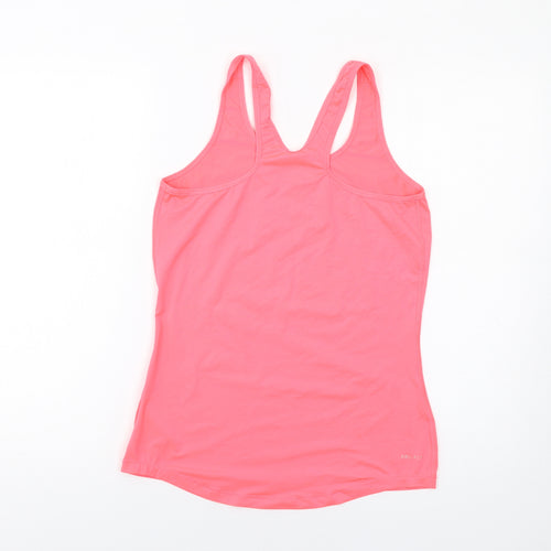 Nike Womens Pink Polyester Basic Tank Size M Scoop Neck Pullover