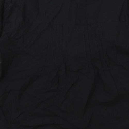 VERO MODA Womens Black Cotton Basic Blouse Size L V-Neck