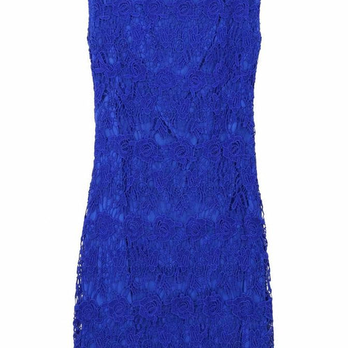 Mango Womens Blue Cotton Ball Gown Size M Scoop Neck Zip