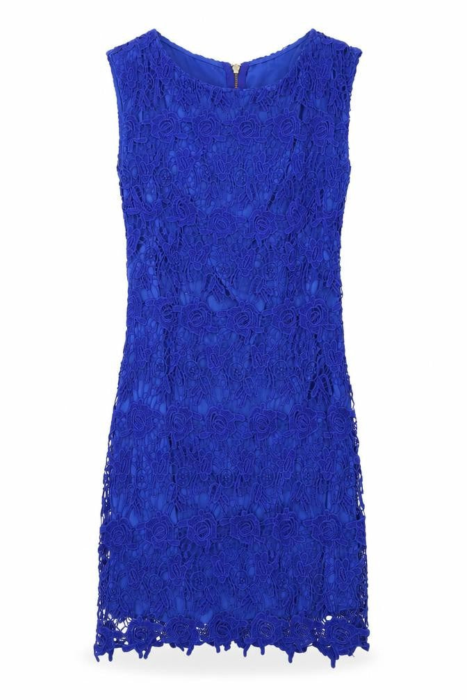 Mango Womens Blue Cotton Ball Gown Size M Scoop Neck Zip