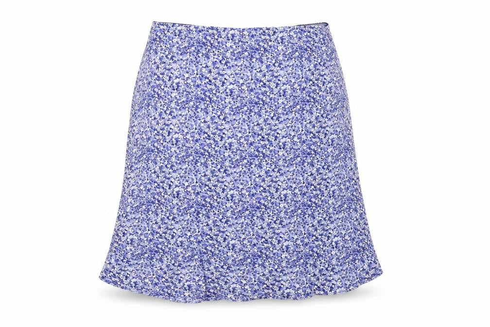 Ozone Womens Blue Floral Viscose A-Line Skirt Size 14
