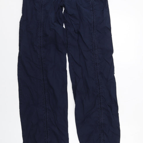 Moto Womens Blue Cotton Cargo Trousers Size 16 L36 in Regular Zip