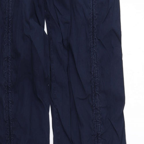 Moto Womens Blue Cotton Cargo Trousers Size 16 L36 in Regular Zip