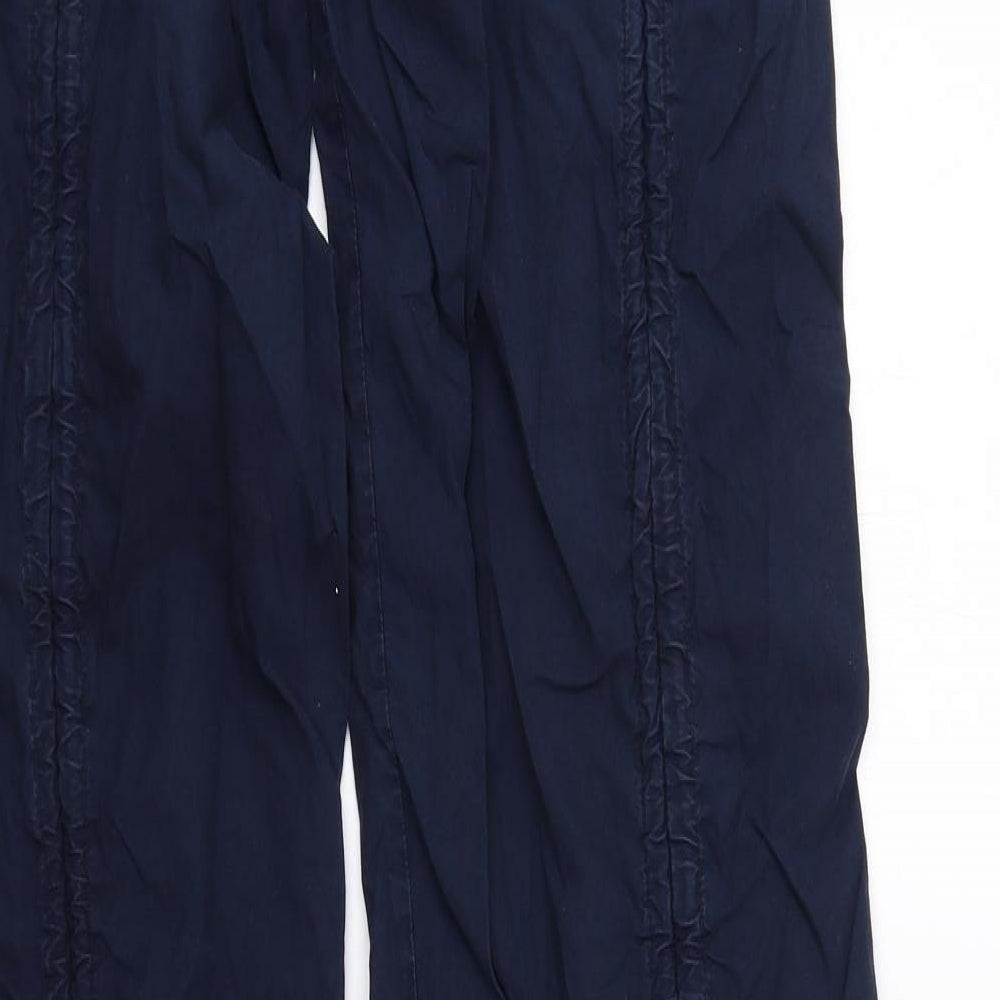 Moto Womens Blue Cotton Cargo Trousers Size 16 L36 in Regular Zip