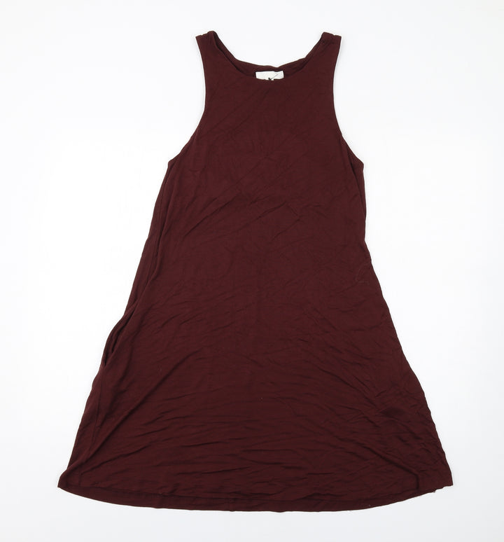 H&M Womens Brown Viscose Tank Dress Size XS Round Neck Pullover