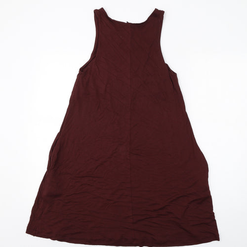 H&M Womens Brown Viscose Tank Dress Size XS Round Neck Pullover