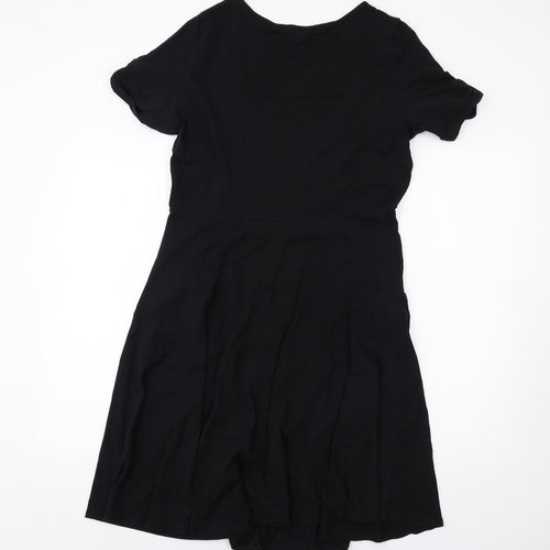 Dorothy Perkins Womens Black Cotton A-Line Size 16 Round Neck Pullover