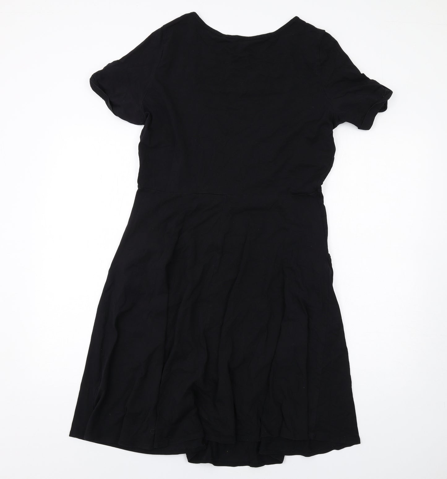 Dorothy Perkins Womens Black Cotton A-Line Size 16 Round Neck Pullover