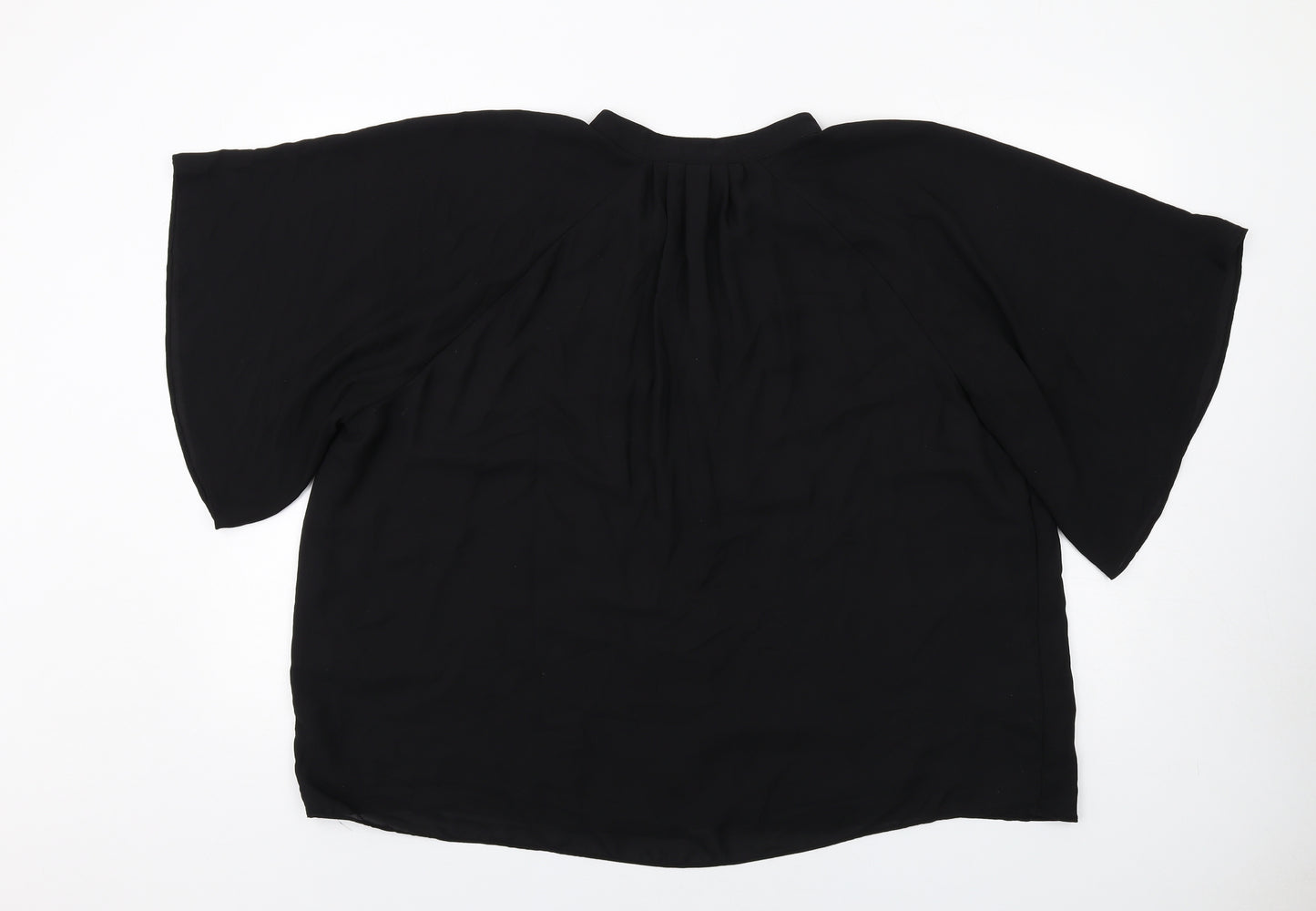 H&M Womens Black Polyester Basic Blouse Size L Roll Neck