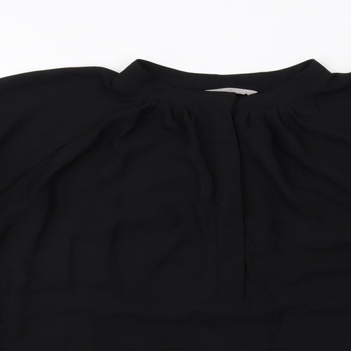 H&M Womens Black Polyester Basic Blouse Size L Roll Neck
