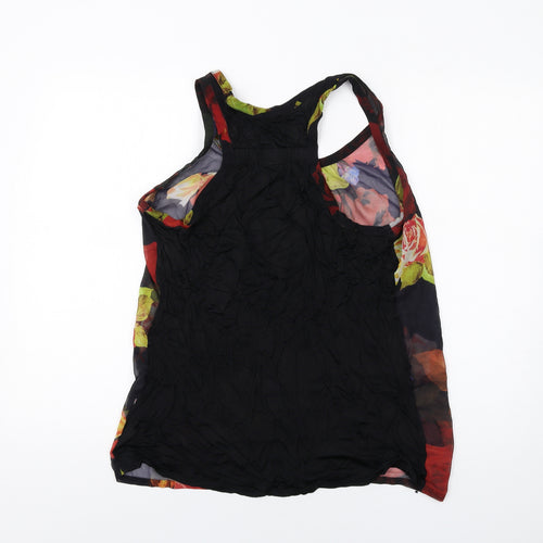Ted Baker Womens Multicoloured Floral Polyester Basic Tank Size L Round Neck