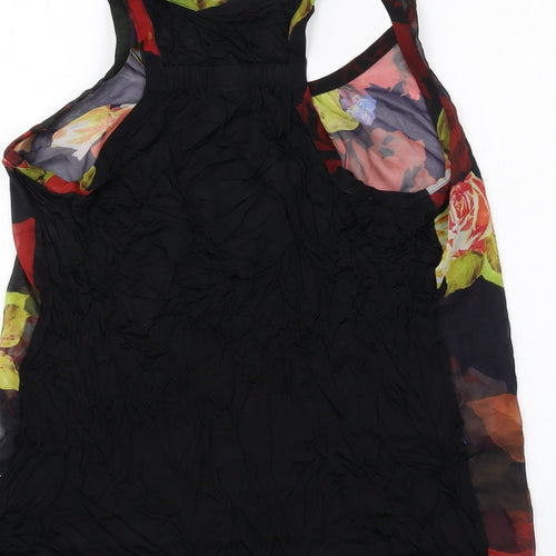 Ted Baker Womens Multicoloured Floral Polyester Basic Tank Size L Round Neck