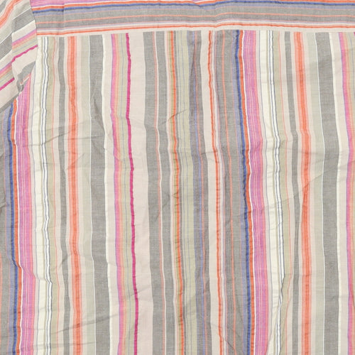 Cotton Traders Womens Multicoloured Striped Cotton Basic Button-Up Size 18 V-Neck