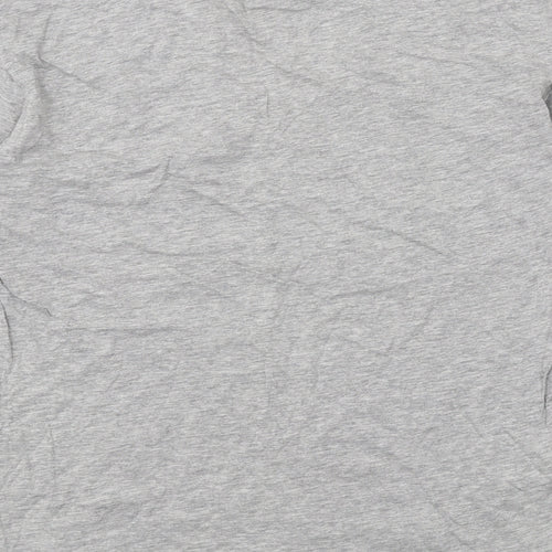 Mango Womens Grey Cotton Basic T-Shirt Size M V-Neck