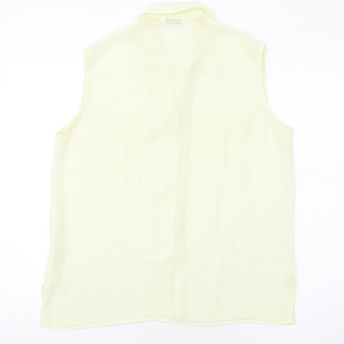 Donna Seta Womens Ivory Silk Basic Button-Up Size M Collared