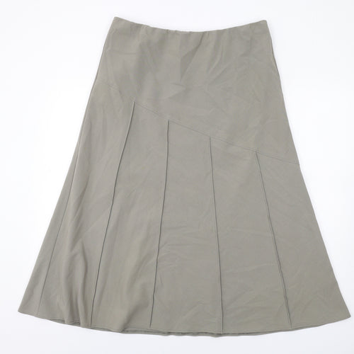 Platform Womens Green Polyester A-Line Skirt Size 18