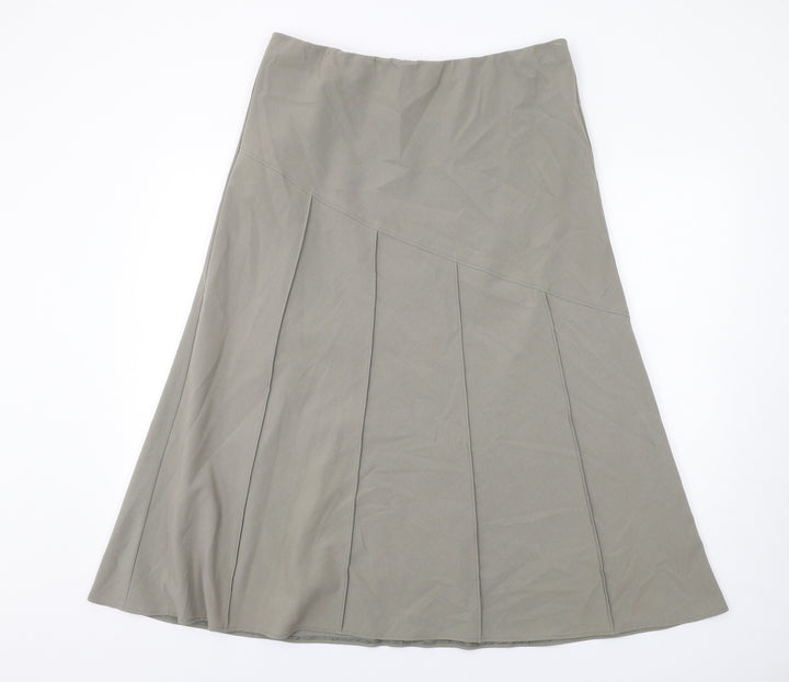 Platform Womens Green Polyester A-Line Skirt Size 18