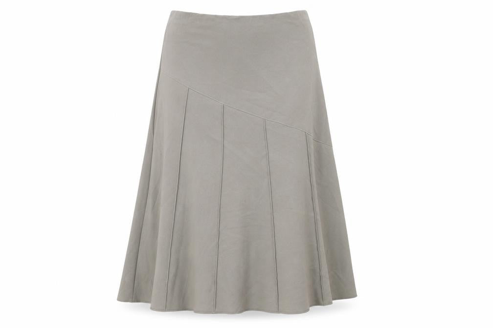 Front view of Platform women’s green polyester a-line skirt, size UK 18