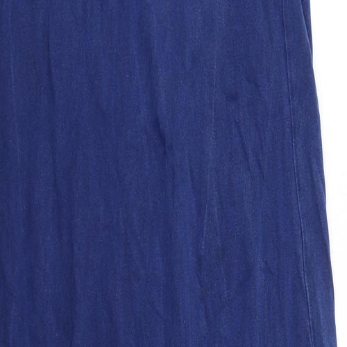 NEXT Womens Blue Cotton Maxi Size 8 Square Neck Pullover