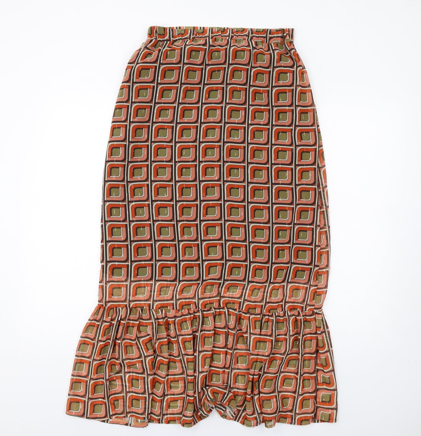 NEXT Womens Multicoloured Geometric Polyester Trumpet Skirt Size 6