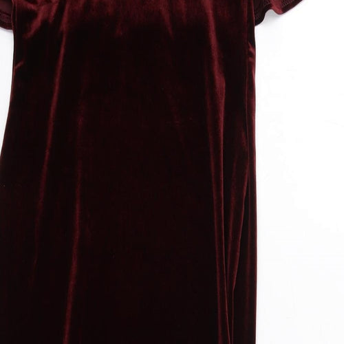 New Look Womens Red Polyester Bodycon Size 6 Off the Shoulder Pullover